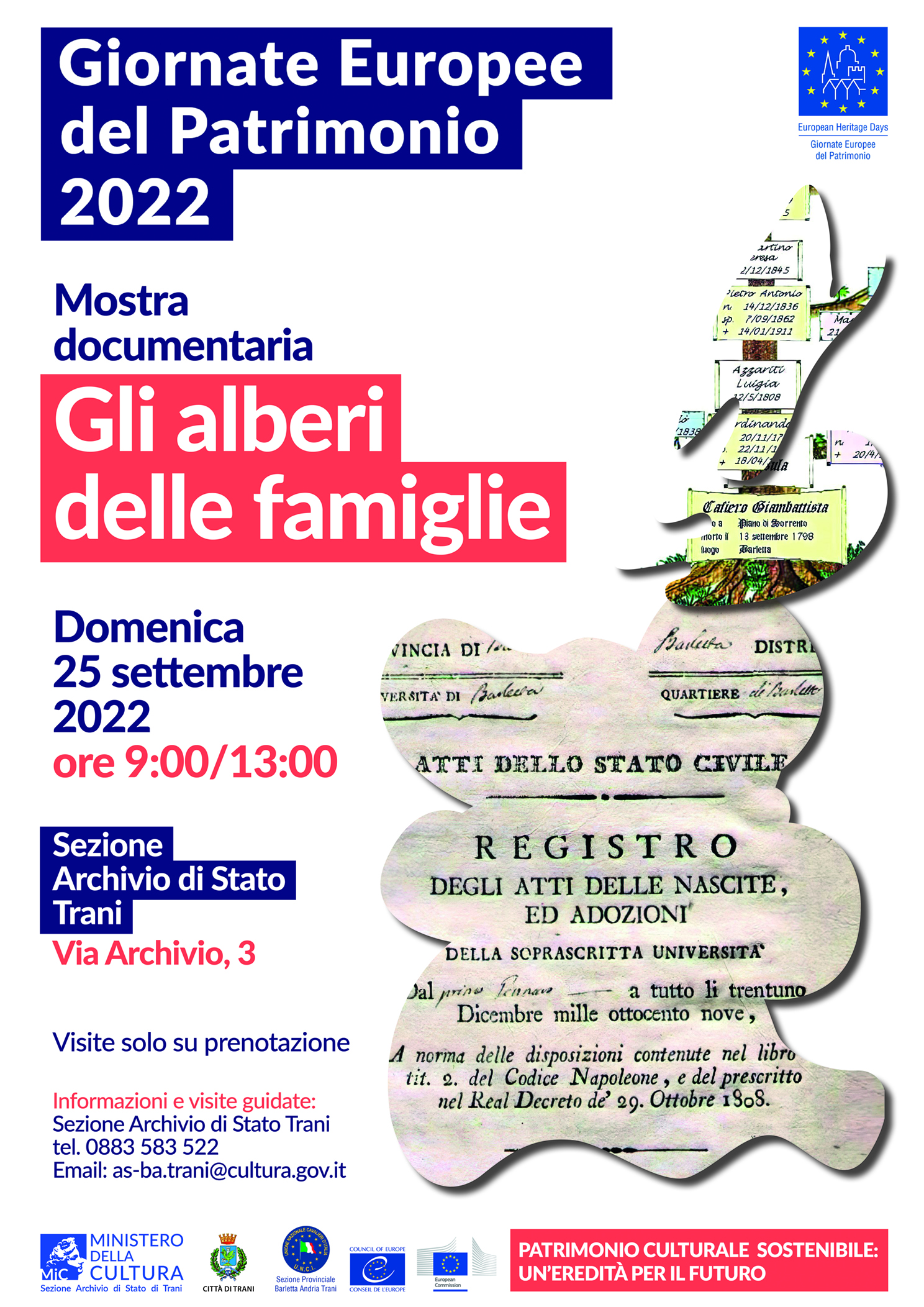 GEP 2022-  "Gli alberi delle famiglie". Rassegna documentaria e visita guidata di Palazzo Valenzano.